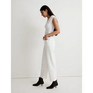 NWT Madewell The Perfect Vintage Wide Leg Crop Jean in tile white, size 26